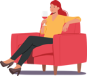 پیش‌نمایش فایل female-sit-on-armchair-holding-wineglass-in-hand-5273428 از پک غذا و نوشیدنی