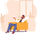 پیش‌نمایش فایل mature-male-sit-on-armchair-hold-wineglass-in-hand-5273424 از پک غذا و نوشیدنی