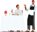 پیش‌نمایش فایل waiter-bring-bottle-to-male-5273421 از پک غذا و نوشیدنی
