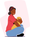 پیش‌نمایش فایل african-female-feed-baby-with-breast-sitting-on-floor-5273456 از پک کودکان و خانواده