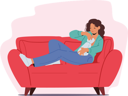 پیش‌نمایش فایل female-feeding-baby-with-breast-sitting-on-couch-with-newborn-child-5273460 از پک کودکان و خانواده