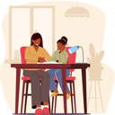 پیش‌نمایش فایل girl-listen-mother-help-daughter-with-homework-5273472 از پک کودکان و خانواده