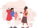 پیش‌نمایش فایل little-girl-friends-choosing-dress-collection-in-apparel-store-5273469 از پک کودکان و خانواده