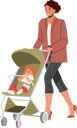 پیش‌نمایش فایل mom-and-little-baby-in-stroller-walk-together-5273462 از پک کودکان و خانواده