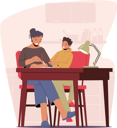 پیش‌نمایش فایل mother-and-little-kid-learn-homework-at-home-together-5273474 از پک کودکان و خانواده