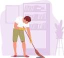 پیش‌نمایش فایل young-man-sweeping-floor-with-broom-5273497 از پک افراد