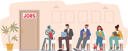 پیش‌نمایش فایل robots-and-human-applicants-waiting-in-queue-for-hiring-interview-at-office-hall-5550790 از پک افراد کسب و کار