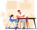 پیش‌نمایش فایل dad-feed-baby-with-spoon-5551243 از پک بچه‌ها / کودکانه