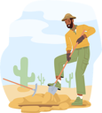 پیش‌نمایش فایل archeologist-digging-soil-with-shovel-5551286 از پک افراد