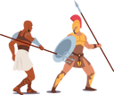 پیش‌نمایش فایل gladiator-fighting-with-barbarian-on-coliseum-arena-5551873 از پک افراد با سبک وینتیج