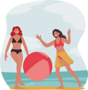 پیش‌نمایش فایل girl-playing-with-ball-at-beach-6497584 از پک فعالیت ورزشی