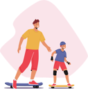 پیش‌نمایش فایل kid-doing-skateboarding-with-father-6497585 از پک فعالیت ورزشی