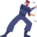 پیش‌نمایش فایل male-martial-fighter-presenting-fight-with-nunchaku-6497611 از پک فعالیت ورزشی