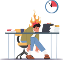 پیش‌نمایش فایل burned-down-businessman-in-depression-sitting-at-office-desk-with-papers-heap-6497268 از پک افراد کسب و کار