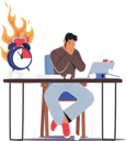 پیش‌نمایش فایل overloaded-male-employee-sitting-at-workplace-with-computer-and-heap-of-documents-6497269 از پک افراد کسب و کار