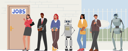 پیش‌نمایش فایل robots-and-human-waiting-in-lobby-stand-in-line-waiting-job-interview-6497250 از پک افراد کسب و کار