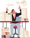 پیش‌نمایش فایل tired-exasperated-office-worker-sitting-at-desk-with-document-piles-throwing-papers-in-air-6497234 از پک افراد کسب و کار