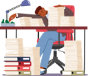 پیش‌نمایش فایل tired-worker-sleep-on-office-desk-with-paper-piles-6497231 از پک افراد کسب و کار