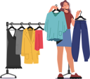 پیش‌نمایش فایل girl-selecting-clothes-at-shopping-mall-6497561 از پک خرید