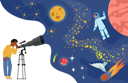 پیش‌نمایش فایل curious-boy-look-in-telescope-studying-space-6497498 از پک فعالیت‌های کودکان
