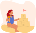 پیش‌نمایش فایل girl-playing-on-beach-building-sand-castle-6497505 از پک فعالیت‌های کودکان