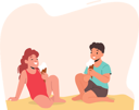 پیش‌نمایش فایل kids-having-ice-cream-while-sitting-at-beach-6497506 از پک فعالیت‌های کودکان