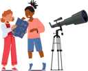 پیش‌نمایش فایل kids-studying-astronomy-while-looking-through-telescope-6497499 از پک فعالیت‌های کودکان