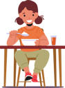 پیش‌نمایش فایل little-girl-eating-food-while-sitting-on-table-6497479 از پک فعالیت‌های کودکان