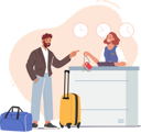 پیش‌نمایش فایل receptionist-give-room-key-to-guest-6497628 از پک سفر