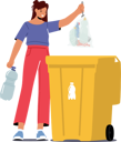 پیش‌نمایش فایل female-throw-trash-into-litter-bin-with-bottle-sign-6497423 از پک محیط زیست