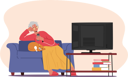 پیش‌نمایش فایل senior-woman-watching-tv-with-cat-6497357 از پک افراد سالمندان