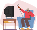 پیش‌نمایش فایل upset-senior-man-watching-tv-waving-cane-6497361 از پک افراد سالمندان