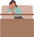 پیش‌نمایش فایل tired-student-girl-on-bored-lecture-in-college-6497351 از پک آموزش و پرورش