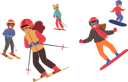 پیش‌نمایش فایل children-dressed-in-winter-clothing-snowboarding-and-skiing-at-mountain-7933462 از پک بچه‌ها / کودکانه