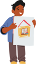 پیش‌نمایش فایل little-black-boy-holding-drawings-of-house-on-paper-7933431 از پک بچه‌ها / کودکانه