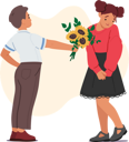 پیش‌نمایش فایل boy-giving-flowers-to-girl-friend-7933264 از پک کودکان