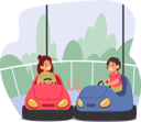 پیش‌نمایش فایل boys-and-girls-riding-carts-or-bumper-car-attraction-in-amusement-park-7933235 از پک کودکان