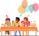 پیش‌نمایش فایل children-celebrate-birthday-with-cake-and-balloons-7933253 از پک کودکان
