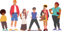 پیش‌نمایش فایل diverse-children-stand-in-row-7933273 از پک کودکان