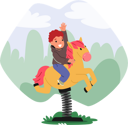پیش‌نمایش فایل little-boy-riding-attraction-horse-in-amusement-park-7933232 از پک کودکان