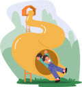 پیش‌نمایش فایل little-child-sliding-on-tube-slide-in-amusement-park-7933233 از پک کودکان