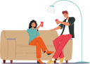 پیش‌نمایش فایل young-couple-holding-glasses-sit-on-couch-7932770 از پک افراد و سرگرمی‌ها