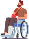 پیش‌نمایش فایل unhappy-man-with-leg-fracture-sitting-on-wheelchair-7920363 از پک افراد و پزشکی