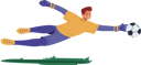 پیش‌نمایش فایل football-goalkeeper-jump-and-catch-ball-in-soccer-match-7936231 از پک بازیکنان فوتبال