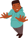 پیش‌نمایش فایل black-boy-looking-up-and-waving-hands-7933567 از پک کودکان شاد