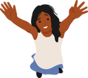 پیش‌نمایش فایل happy-girl-waving-hands-7933568 از پک کودکان شاد