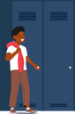 پیش‌نمایش فایل little-black-boy-standing-near-the-locker-7933574 از پک کودکان شاد
