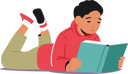 پیش‌نمایش فایل kid-reading-book-while-lying-on-floor-7933526 از پک خانواده و کودکان