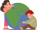 پیش‌نمایش فایل kids-hugging-planet-earth-7933508 از پک خانواده و کودکان