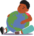پیش‌نمایش فایل little-black-baby-hugging-earth-planet-7933507 از پک خانواده و کودکان